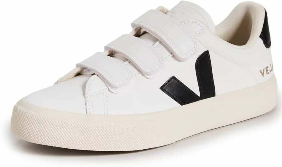 Veja Women's Recife Logo Sneakers in Extra White & Black - Size 8 Medium US