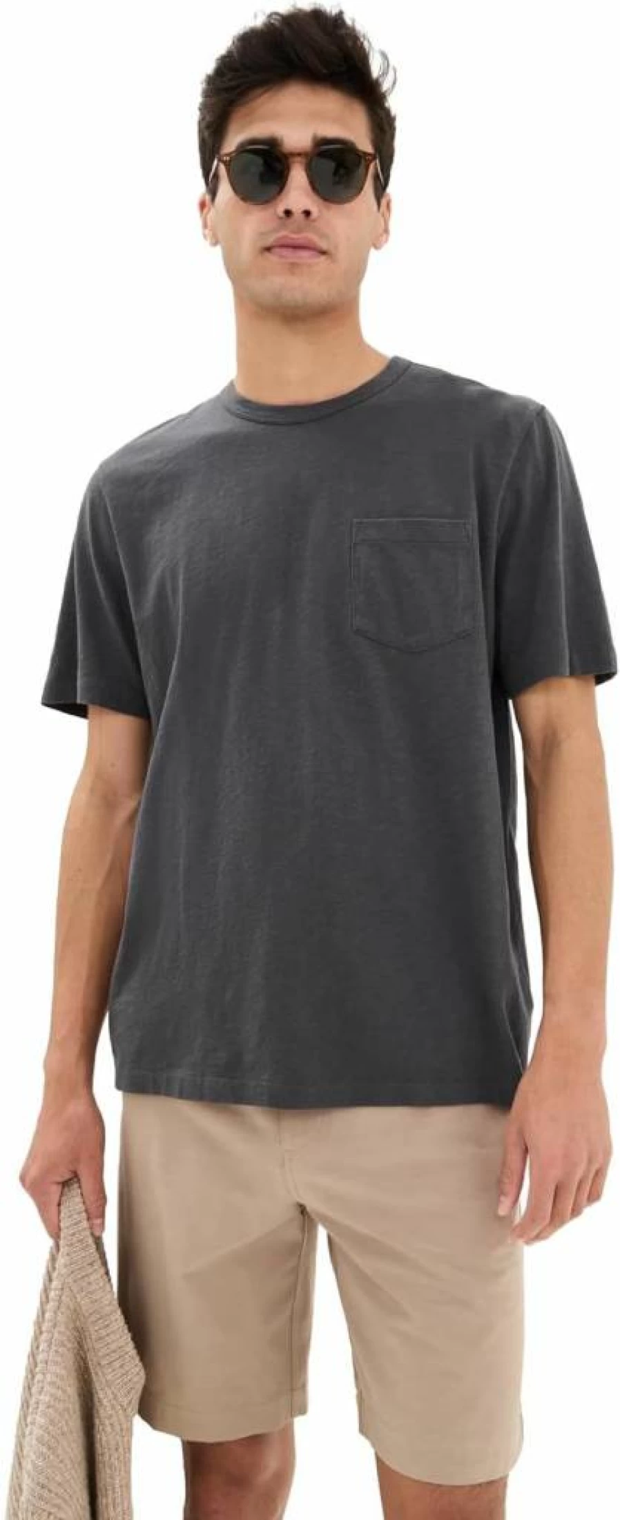 Faherty Men's Sunwashed Cotton Pocket T-Shirt - Casual Short Sleeve Tee