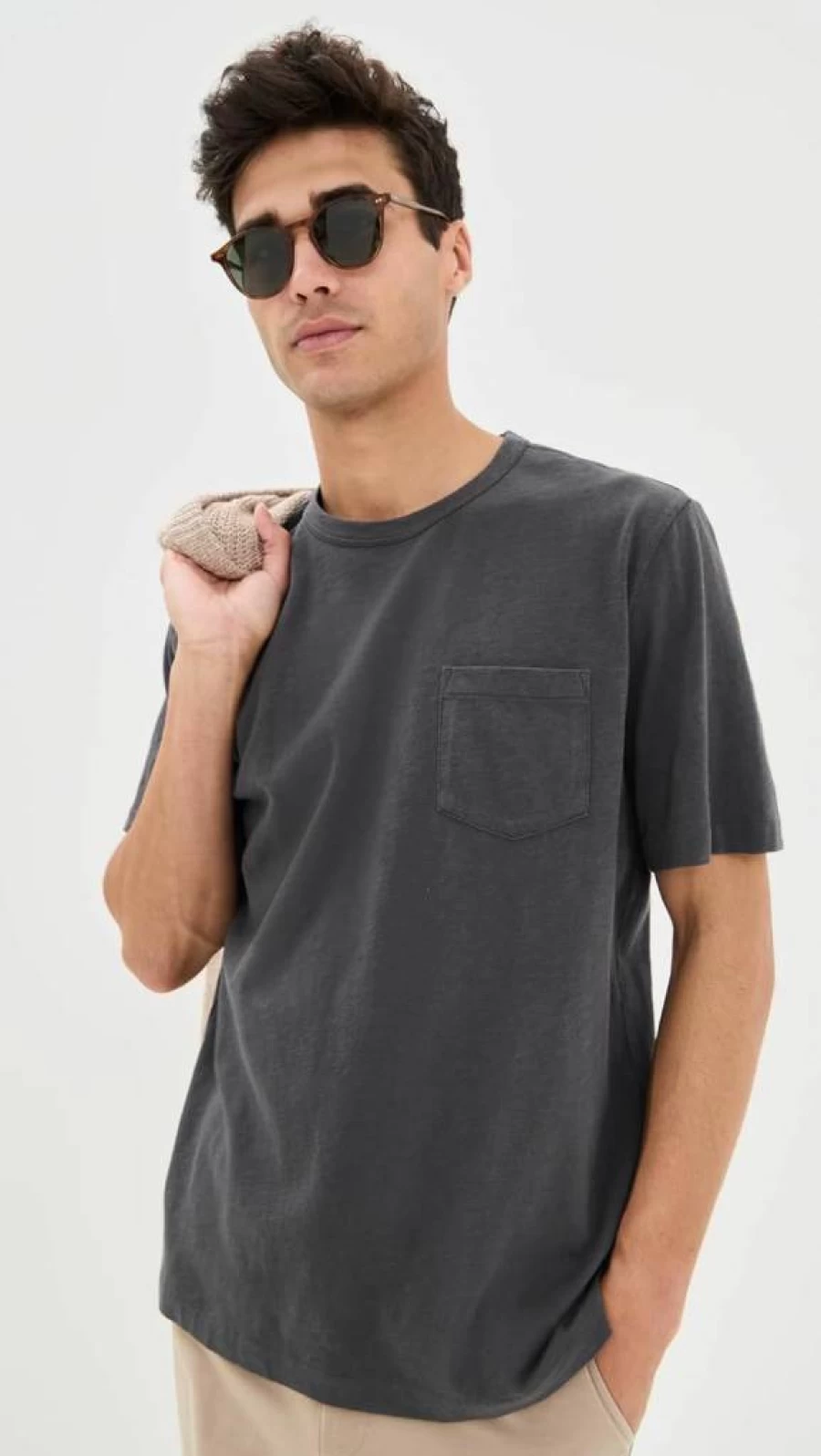 Faherty Men's Sunwashed Cotton Pocket T-Shirt - Casual Short Sleeve Tee