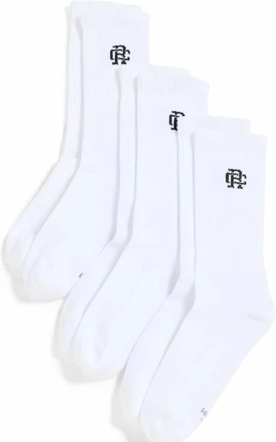 Reigning Champ Men's 3-Pack Classic Crew Socks - Comfortable Casual Athletic Socks