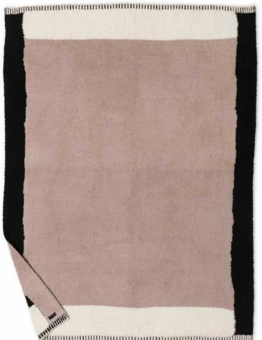 Barefoot Dreams Cozychic Colorblock Throw Blanket for Women - Khaki Green Multi, One Size, Soft & Luxurious