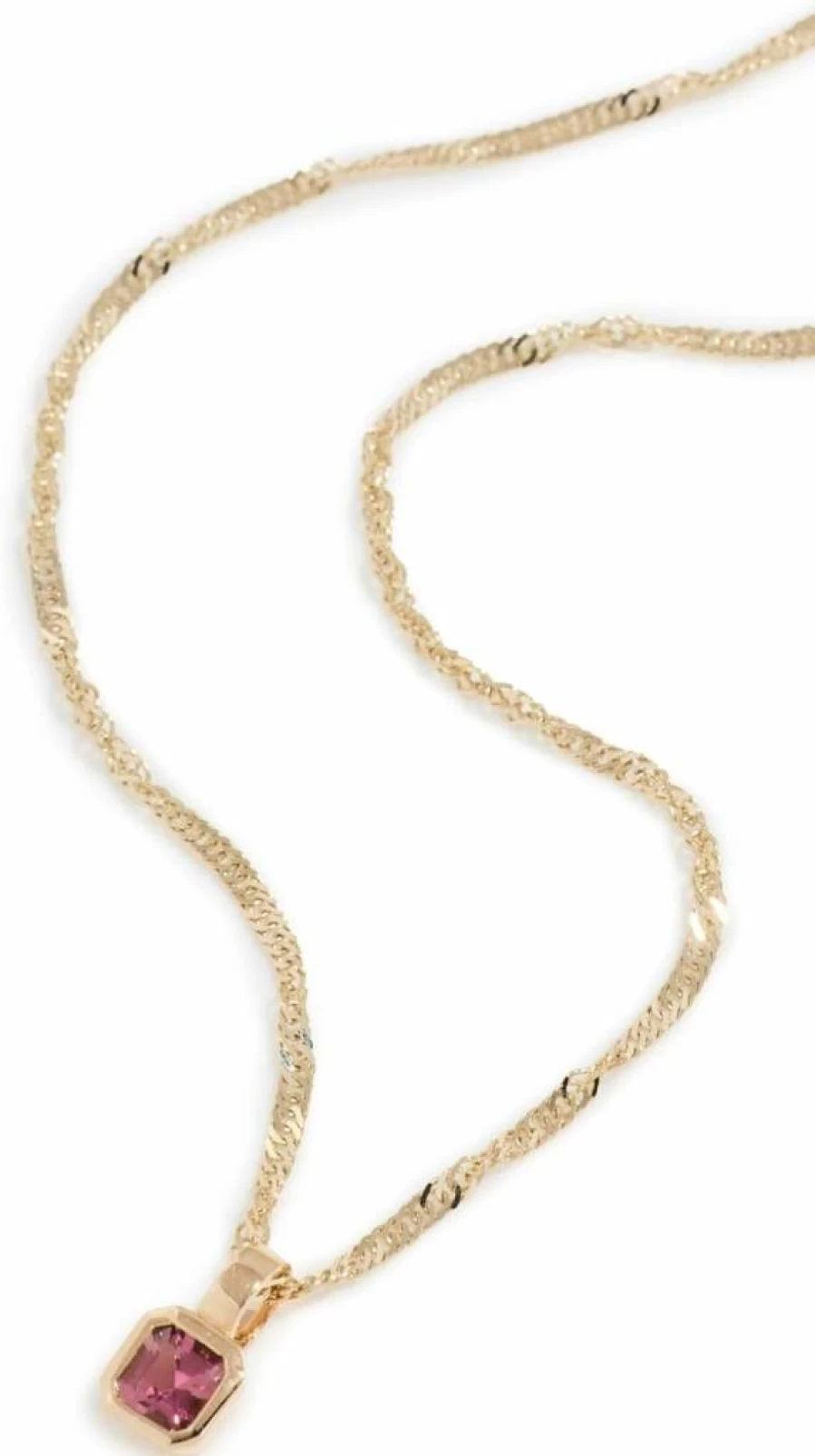 Ariel Gordon Jewelry Petite Asscher Cut Pink Dahlia Gold Necklace for Women