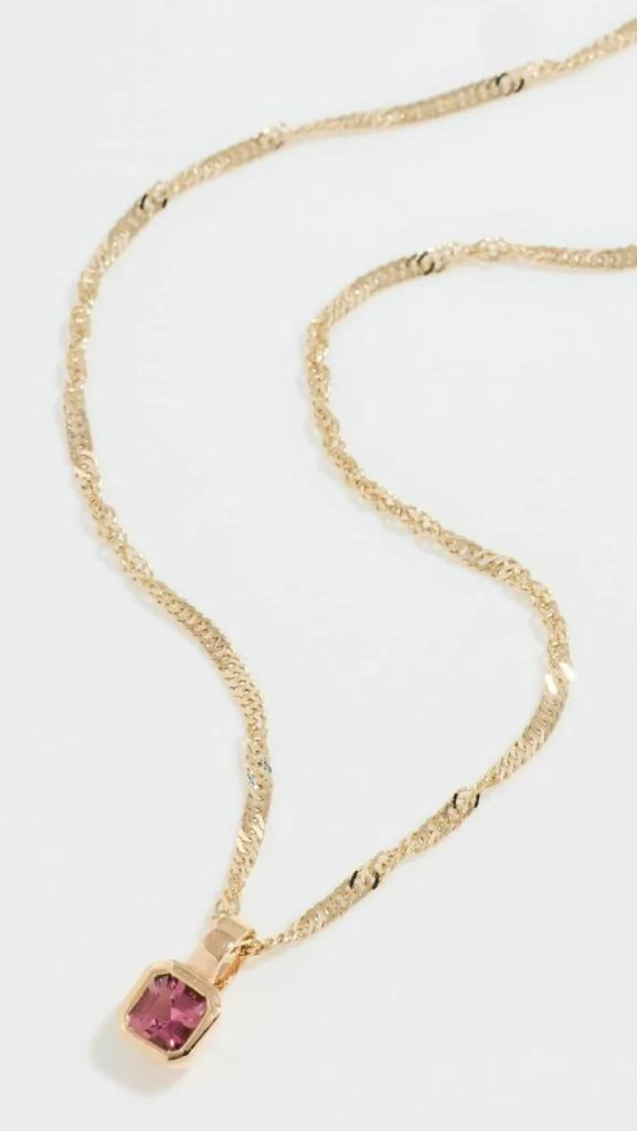 Ariel Gordon Jewelry Petite Asscher Cut Pink Dahlia Gold Necklace for Women