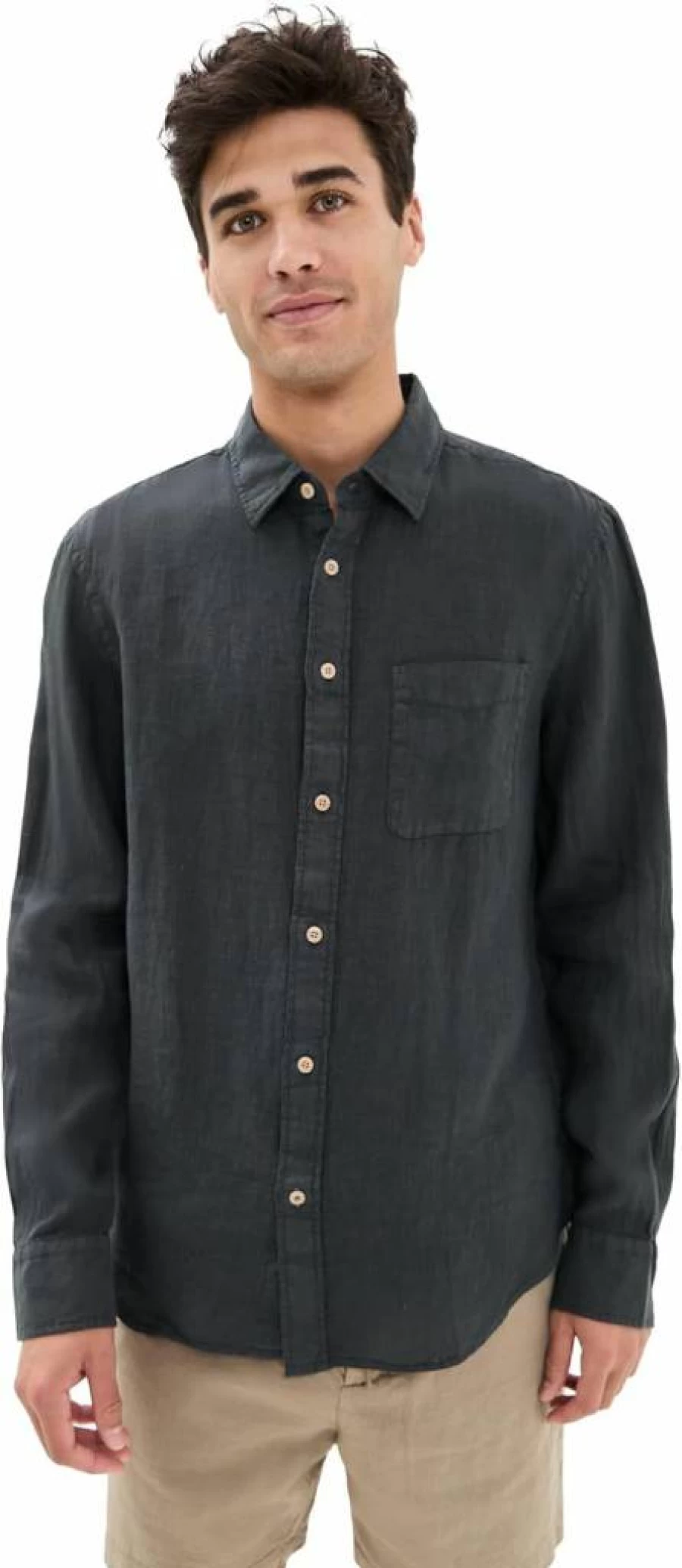 Faherty Men's Laguna Linen Shirt - Lightweight Breathable Summer Casual Button-Up