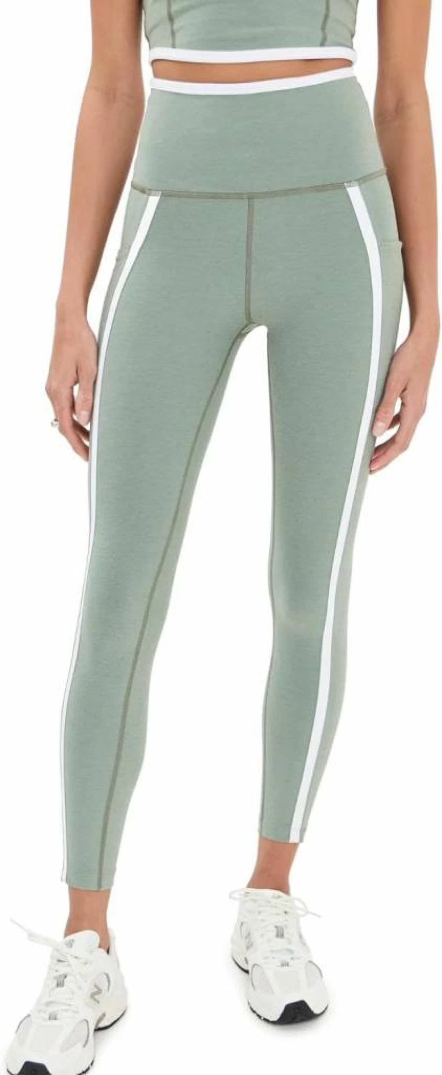 Beyond Yoga High Waisted Spacedye Midi Leggings for Women - Soft Yoga Pants with Four-Way Stretch