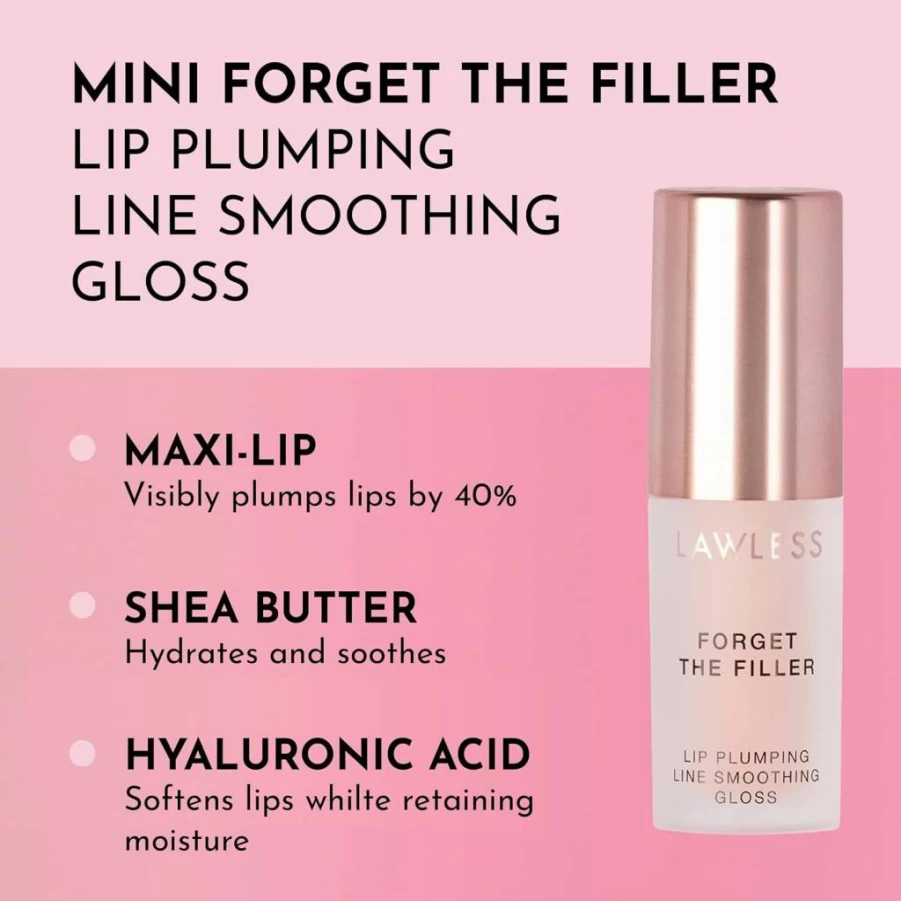 LAWLESS Mini Rosy Outlook Lip Plumper - Volumizing Lip Gloss for Women, 0.058 Oz, Hydrating & Plumping, Rosy Tint, Cruelty-Free