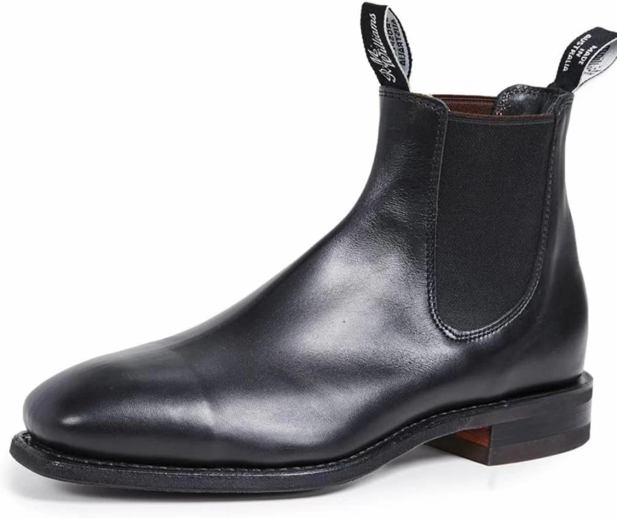 R.M. Williams Men's Comfort Craftsman Leather Chelsea Boots - Black, Size 6 Medium US