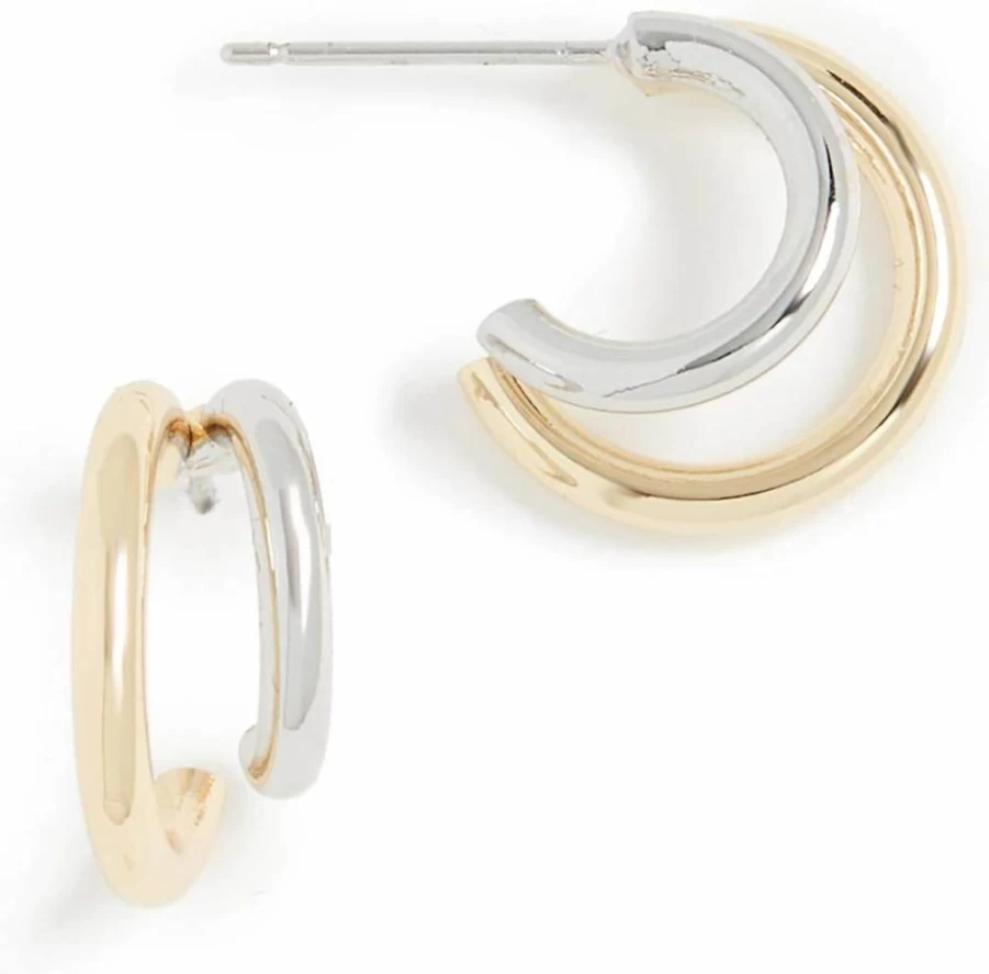 SHASHI Women's Gemini Hoop Earrings - Gold-Tone Zodiac Gemini Statement Earrings for Women
