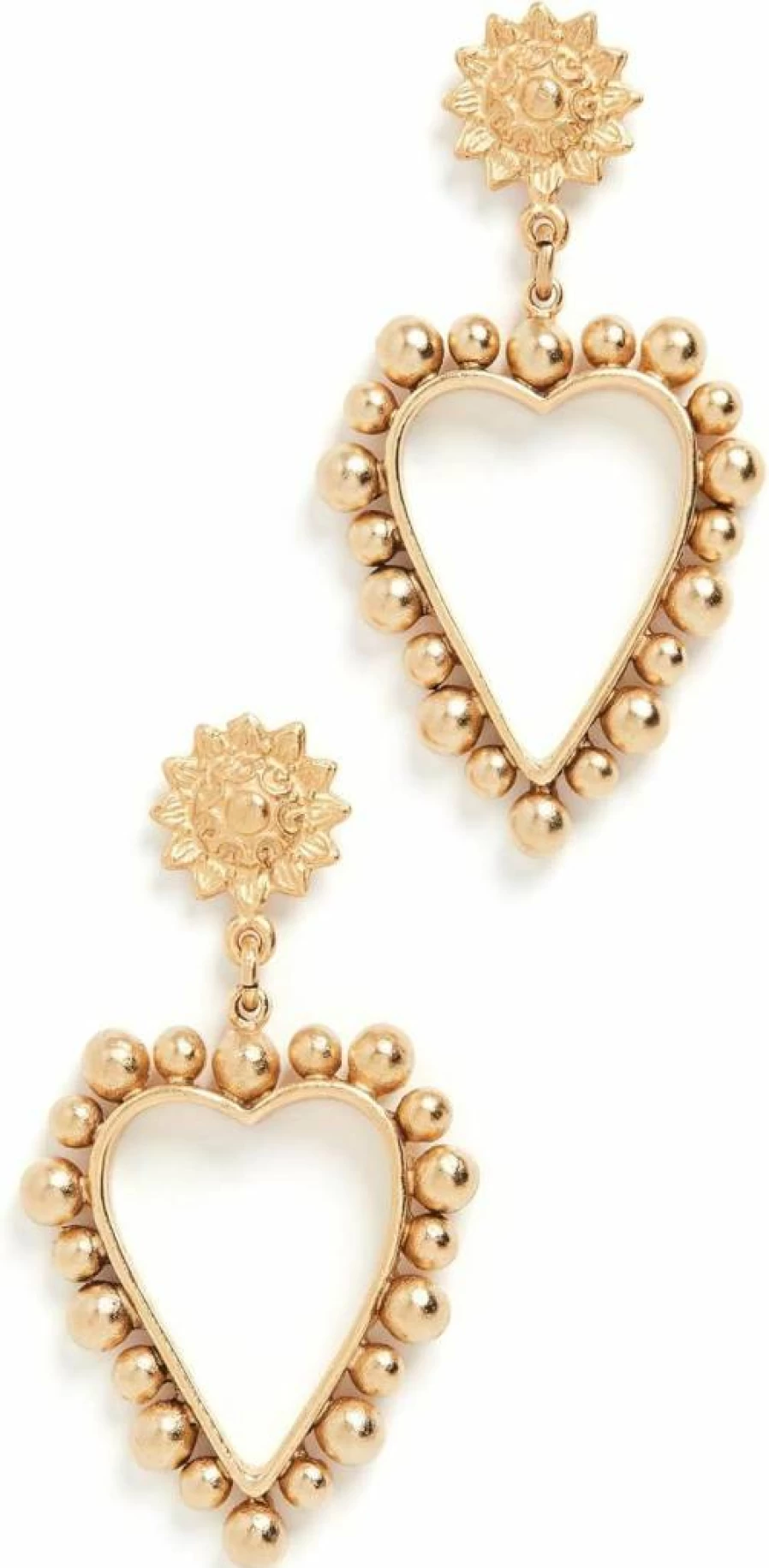 Brinker & Eliza Women's Heart of Gold Stud Earrings - Elegant Gold-Tone Hoop Earrings for Women