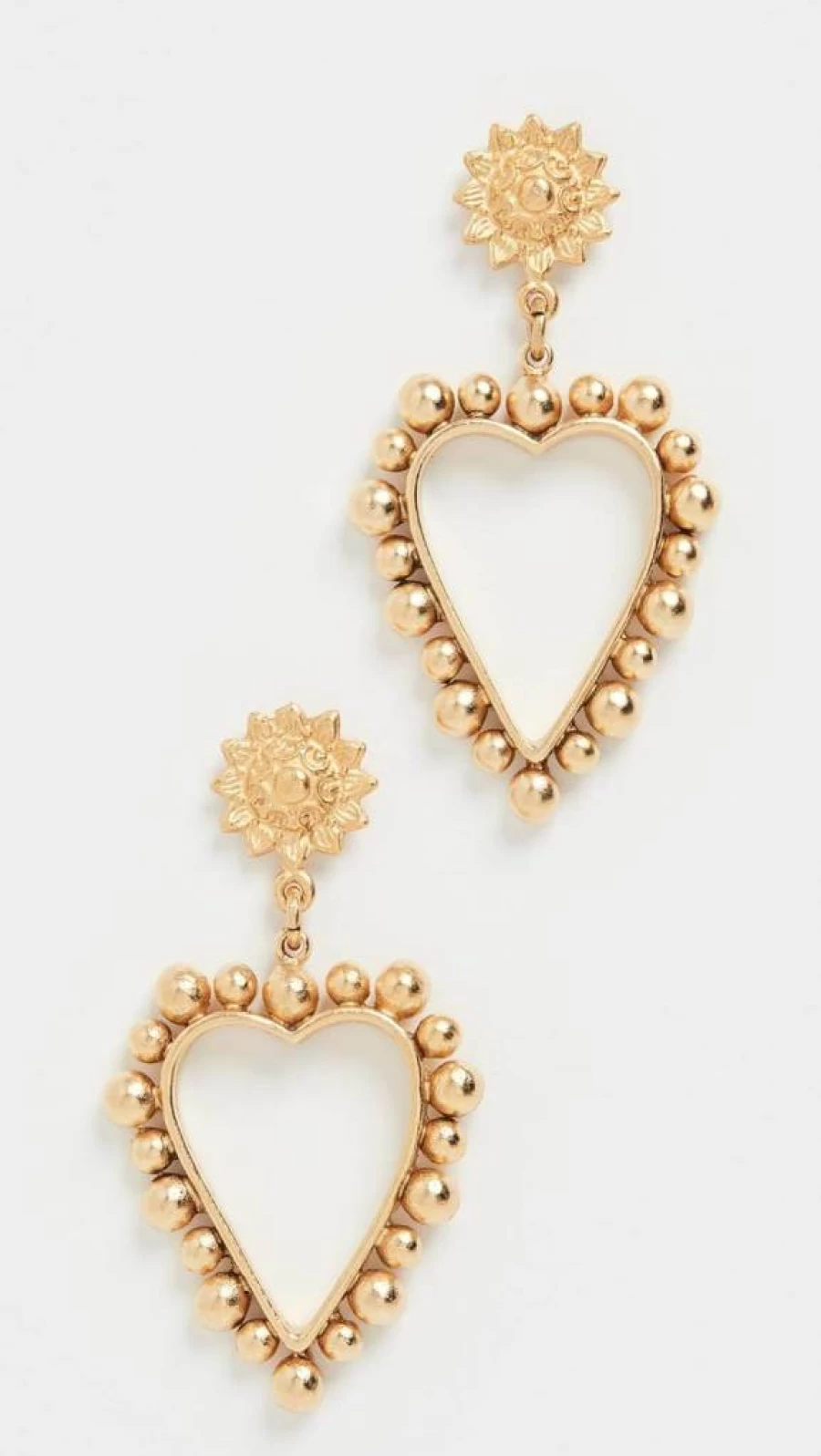 Brinker & Eliza Women's Heart of Gold Stud Earrings - Elegant Gold-Tone Hoop Earrings for Women
