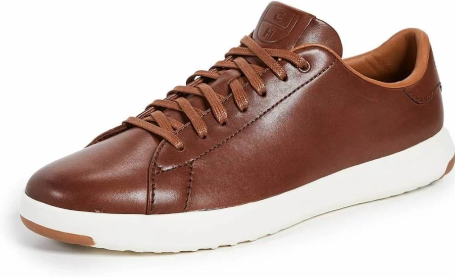 Cole Haan Men's GrandPro Tennis Sneakers in Woodbury Handstain - Size 8.5 Wide US - Comfortable Casual Fashion Shoes