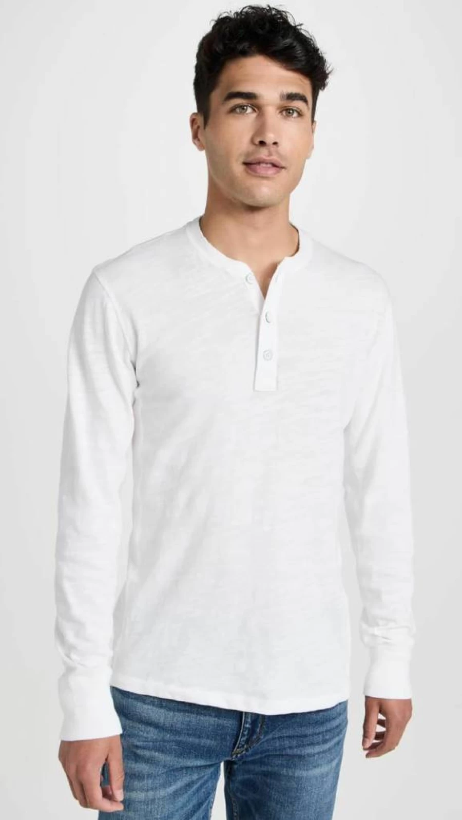 Rag & Bone Men's Classic Long Sleeve Henley Shirt – Premium Cotton Casual Wear