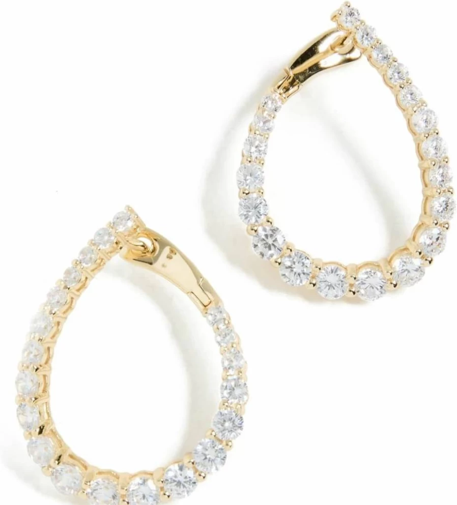 SHASHI Women's Pave Twist Hoop Earrings - Sparkling Cubic Zirconia Studded Fashion Jewelry