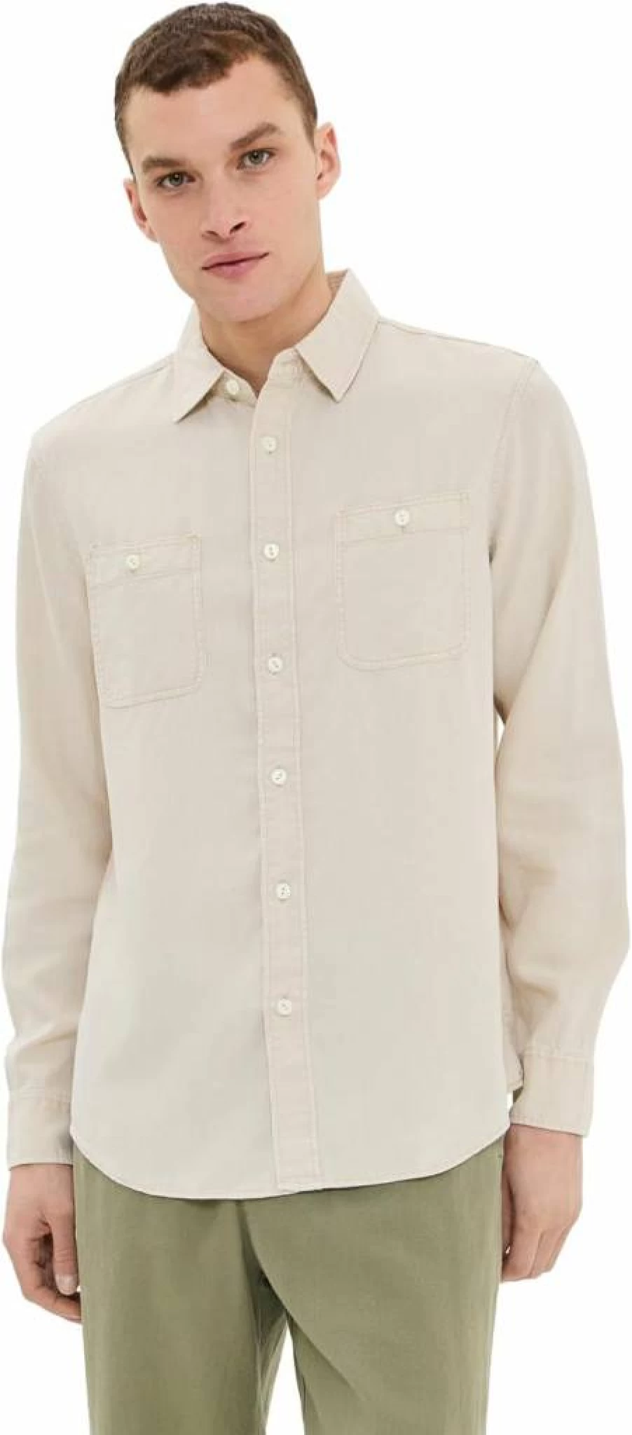 Faherty Men's Tried & True Chambray Work Shirt - Classic Casual Button-Up Shirt for Men