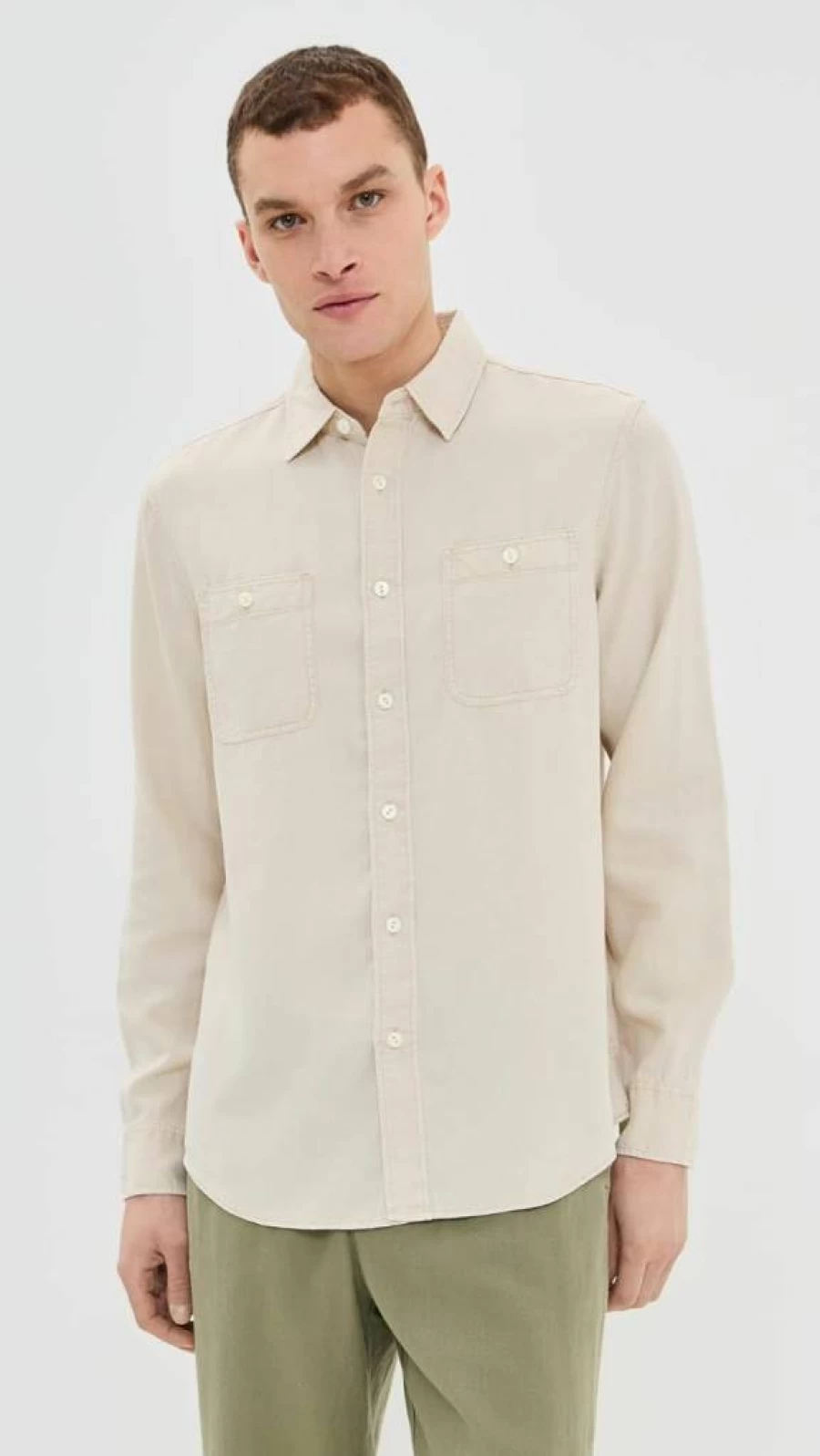 Faherty Men's Tried & True Chambray Work Shirt - Classic Casual Button-Up Shirt for Men
