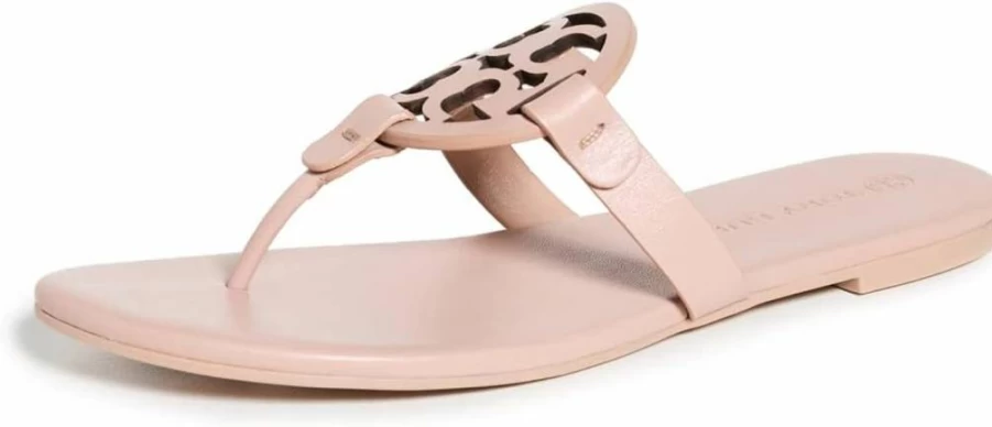 Tory Burch Women's Miller Soft Sandals | Genuine Leather Comfortable Slide Sandals for Women | Stylish Casual Footwear