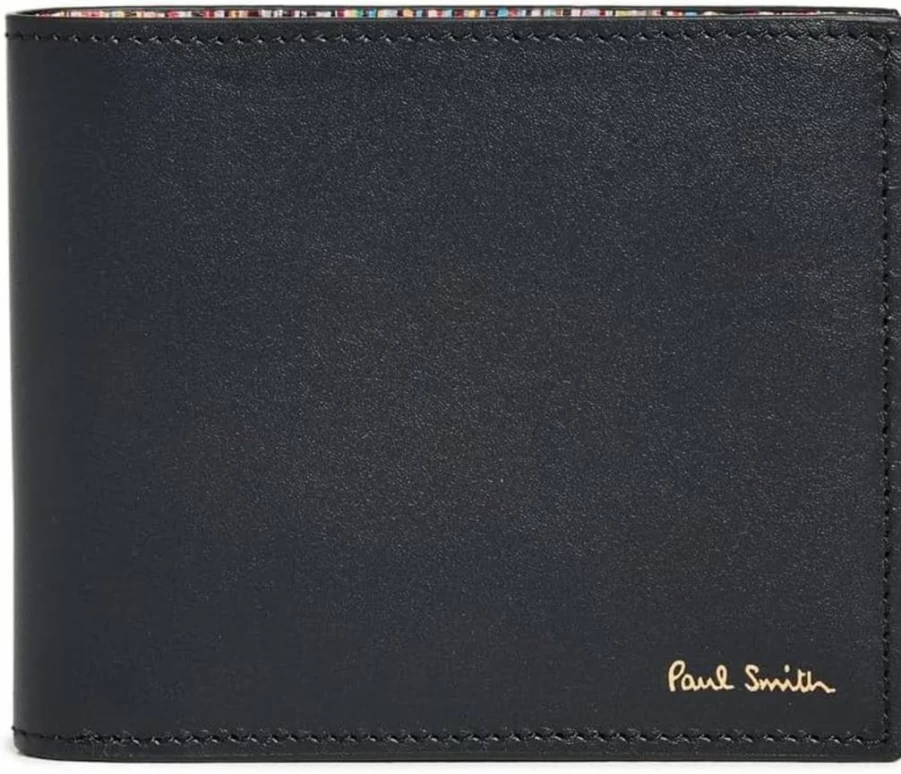 Paul Smith Men's Striped Bifold Wallet - Premium Designer Leather Wallet for Men