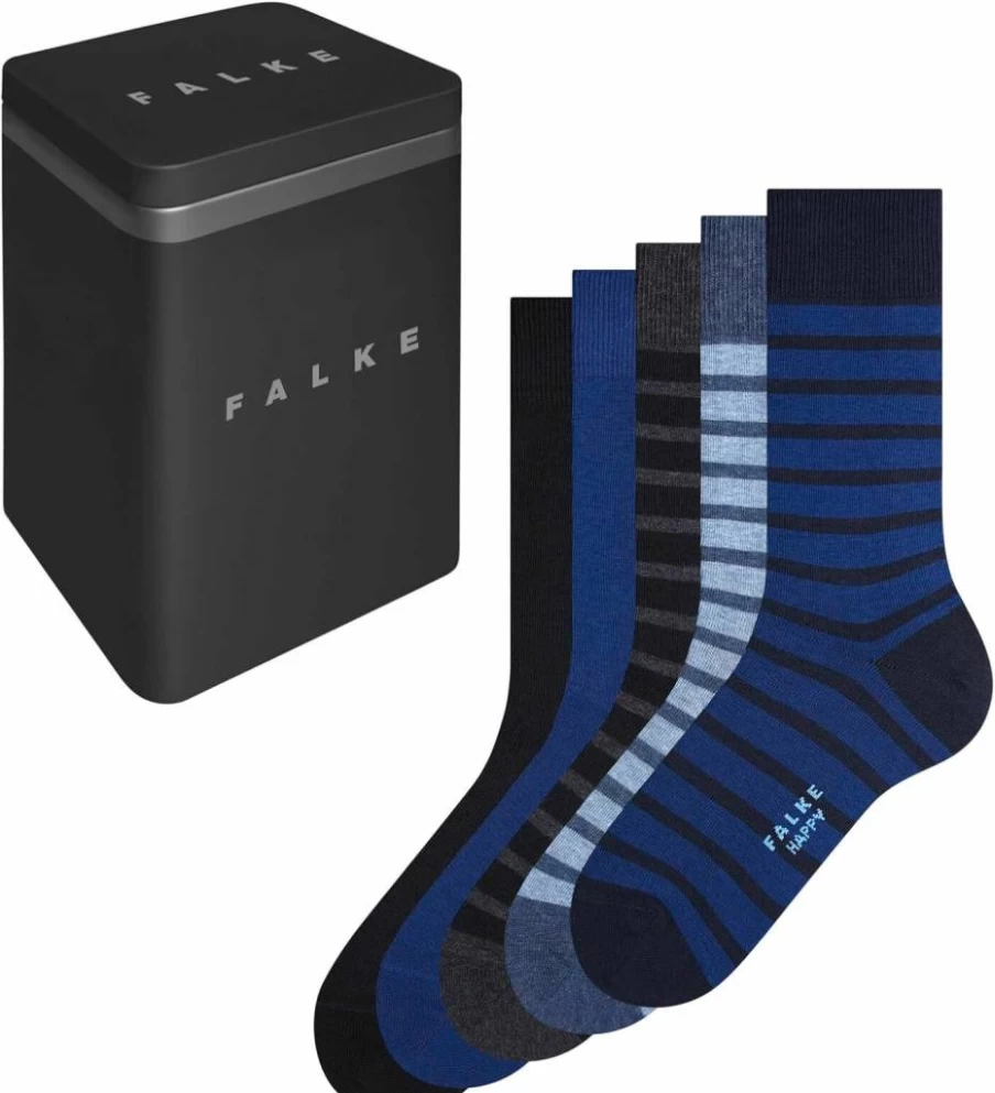 FALKE Men's Happy Cotton Socks Gift Set - 5 Pairs Premium Comfort Casual Socks for Men