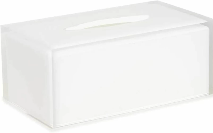 Jonathan Adler Hollywood Clear Acrylic Long Tissue Box - Modern Designer Home Decor
