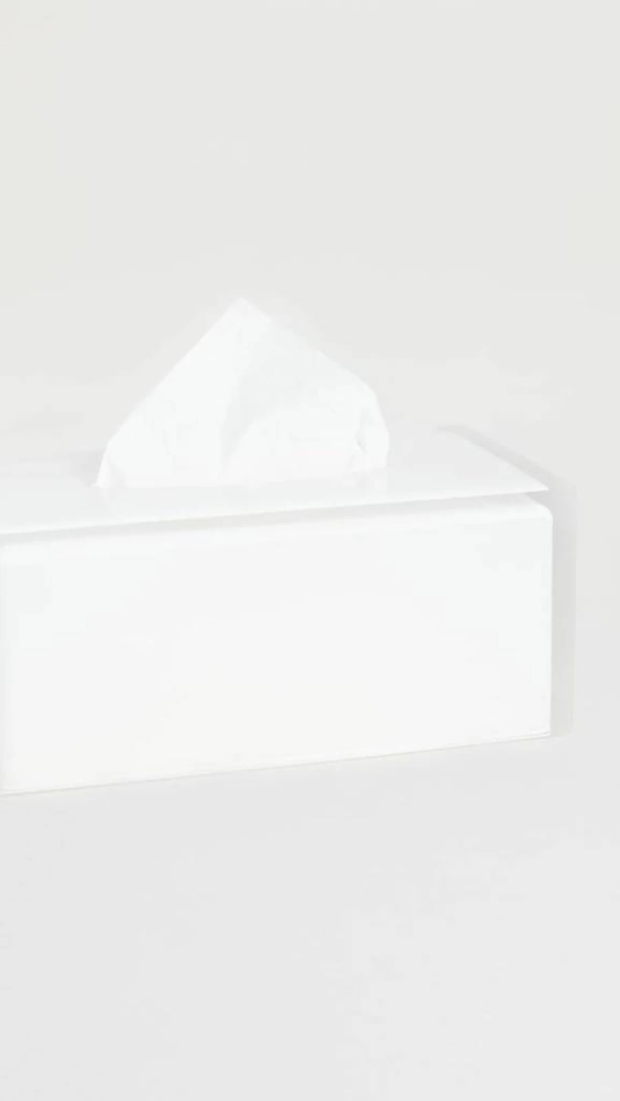 Jonathan Adler Hollywood Clear Acrylic Long Tissue Box - Modern Designer Home Decor