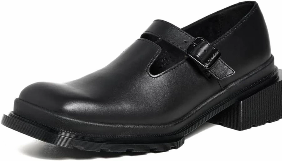 Dr. Martens Maybole Women's Mary Jane Flat Shoes - Classic Black Leather Slip-On with Comfort Cushion