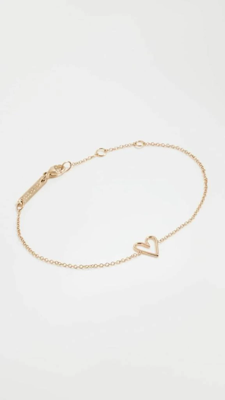 ZOE CHICCO 14K Gold Open Heart Bracelet for Women - Minimalist Tiny Heart Design