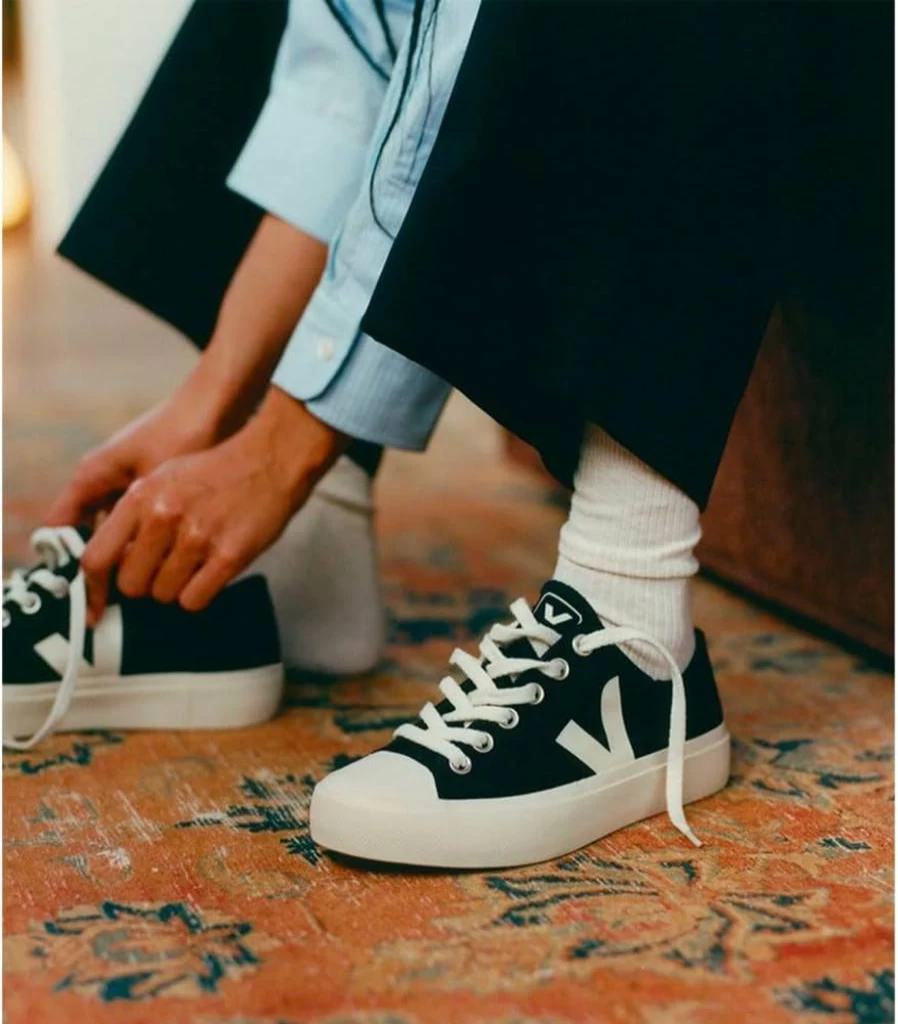 Veja Wata II Men's Black Sneakers - Pierre Canvas Sustainable Eco-Friendly Shoes