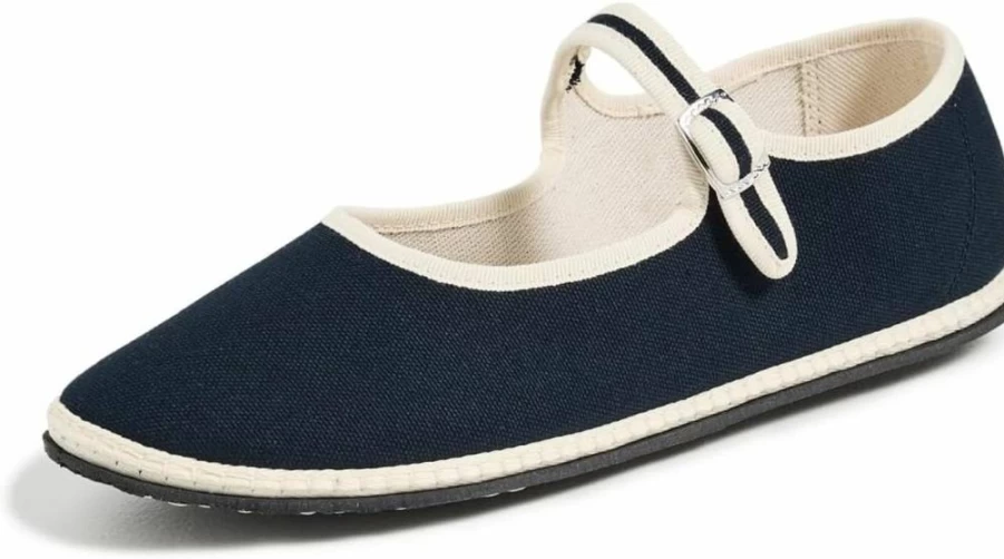 ViBi VENEZiA Women's Classic Cotton Mary Jane Flats - Comfortable & Stylish Ballet Shoes for Everyday Wear