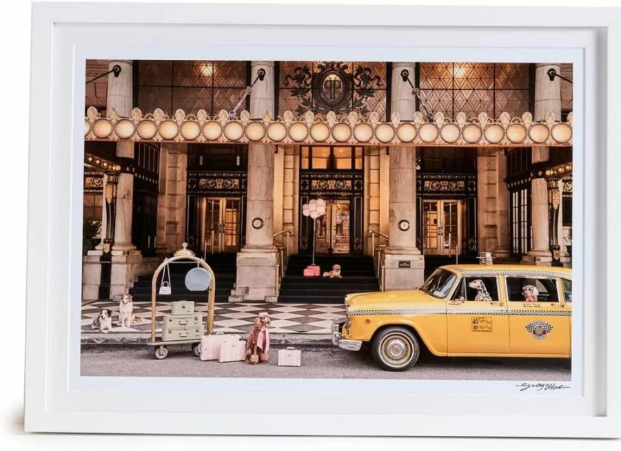 Gray Malin Women's Welcome To The Plaza Hotel Framed Art Print