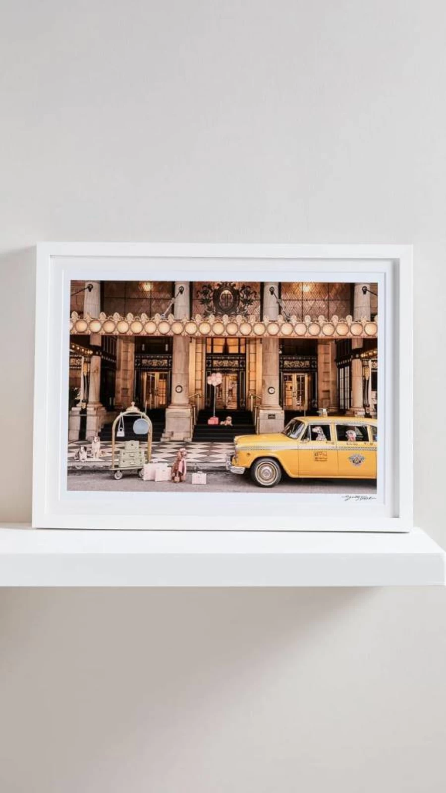 Gray Malin Women's Welcome To The Plaza Hotel Framed Art Print