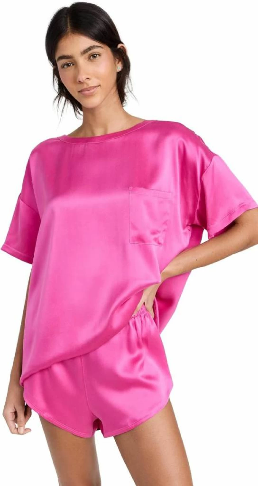 Lunya Washable Silk Tee Set for Women - Soft & Luxurious Sleepwear