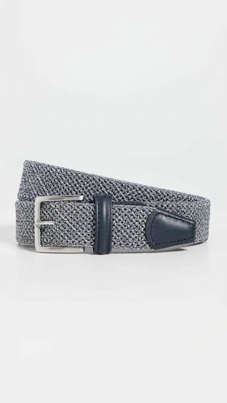 Anderson's Men's Navy Blue Nylon Woven Belt - Adjustable Tubular Design - Size 34