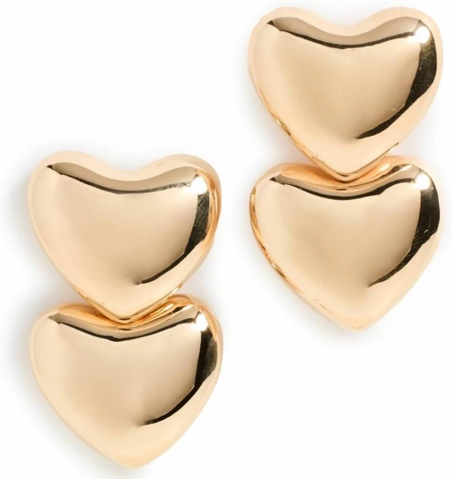 Annika Inez Women's Heart Earrings - Romantic Dual Voluptuous Design for Valentine's Gift
