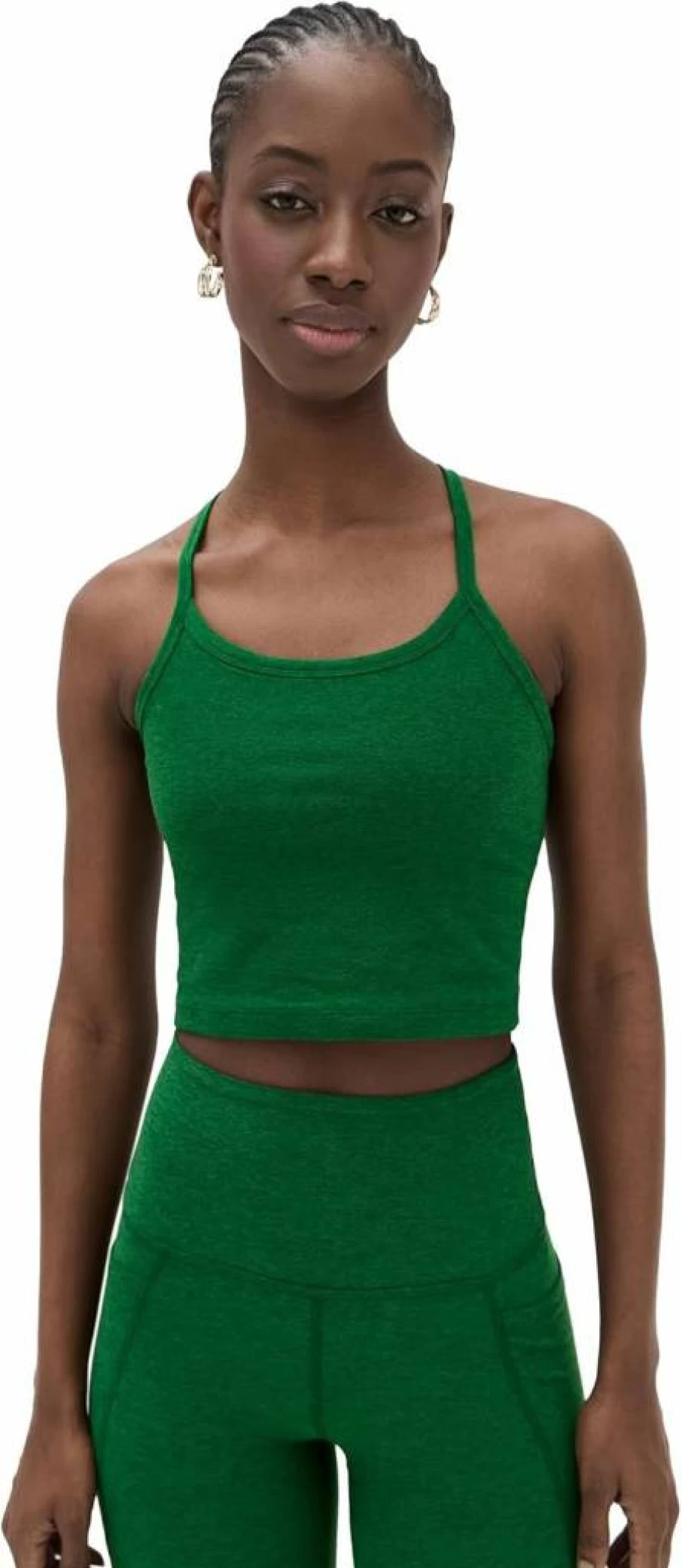 Beyond Yoga Women's Spacedye Slim Fit Cropped Racerback Tank Top for Yoga & Workouts
