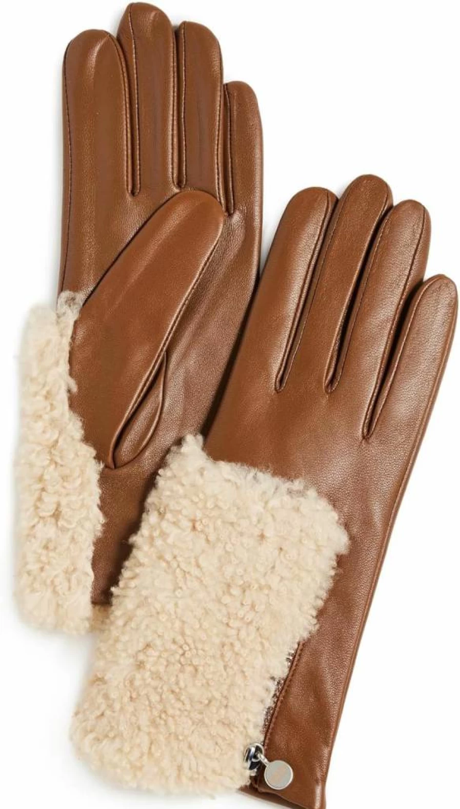 Carolina Amato Women's L169 Leather Gloves - Fashionable Winter Accessories for Ladies