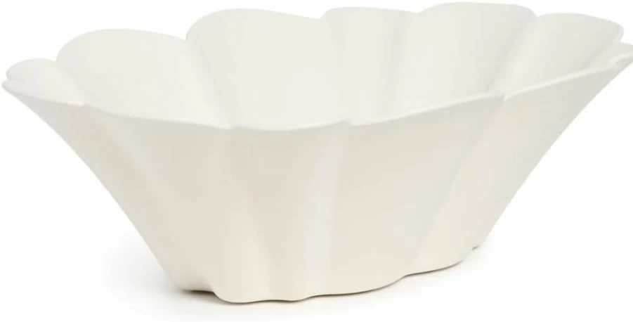 Maison Balzac Women's Cloud Serving Basket - Elegant Handwoven Rattan Tray for Entertaining