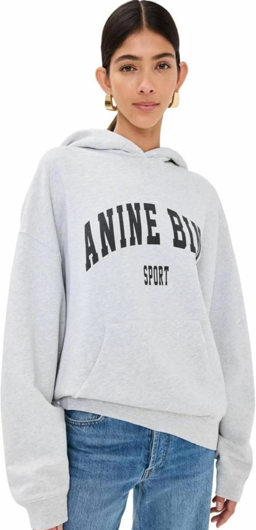 ANINE BING Women's Harvey Sweatshirt | Casual Cotton Blend Pullover | Streetwear Style