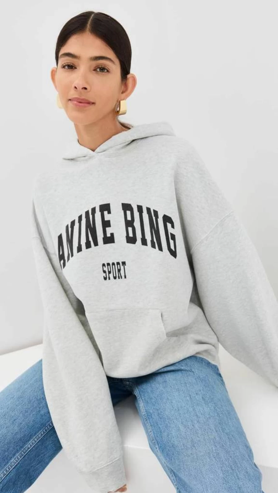 ANINE BING Women's Harvey Sweatshirt | Casual Cotton Blend Pullover | Streetwear Style