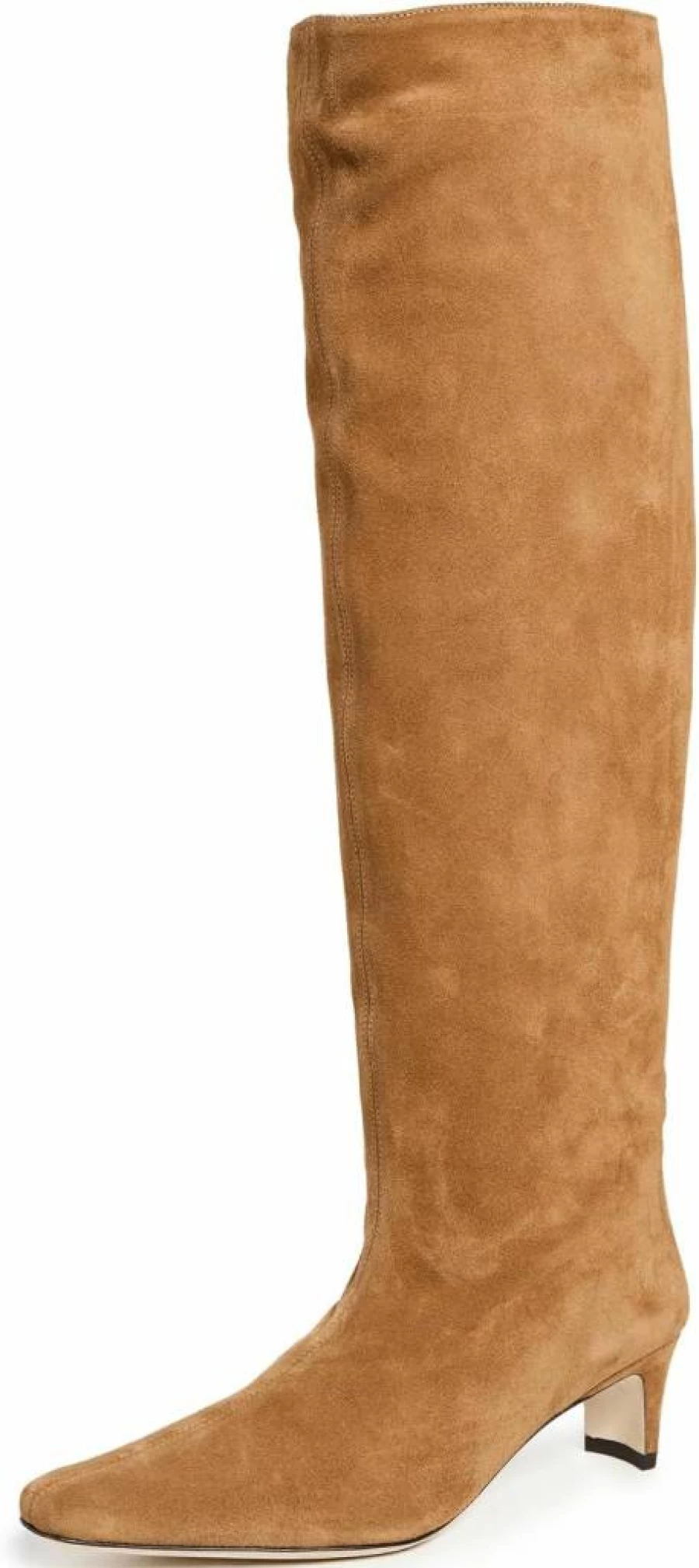 STAUD Wally Boots for Women - Leather Ankle Booties with Block Heel