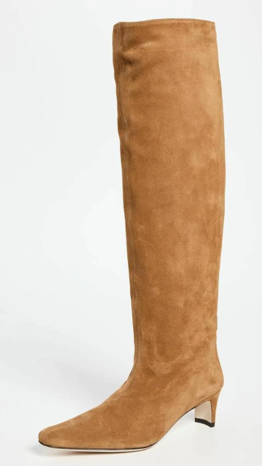 STAUD Wally Boots for Women - Leather Ankle Booties with Block Heel
