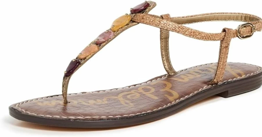 Sam Edelman Women's Gigi Flat Sandal – Comfortable Leather Summer Shoes for Women