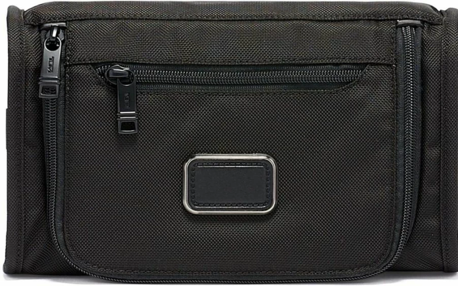 TUMI Alpha Travel Toiletry Bag - Compact Cosmetic Organizer for Essentials - Black Tracer Collection