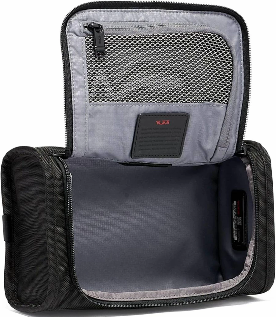TUMI Alpha Travel Toiletry Bag - Compact Cosmetic Organizer for Essentials - Black Tracer Collection