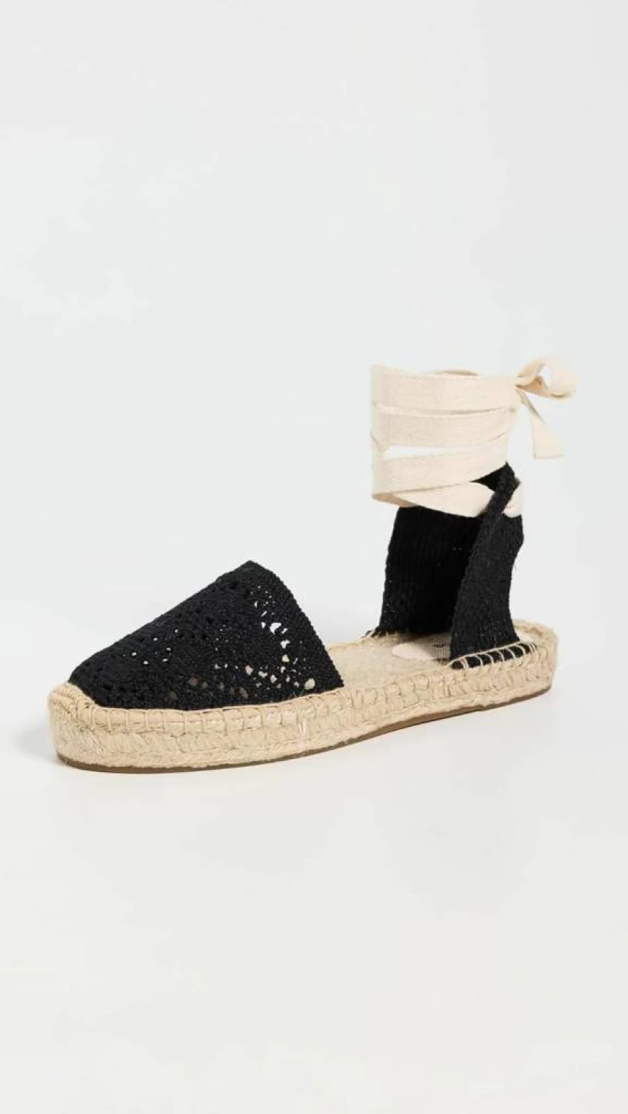 Soludos Women's Lauren Lace-Up Crochet Espadrille Flats for Summer Comfort