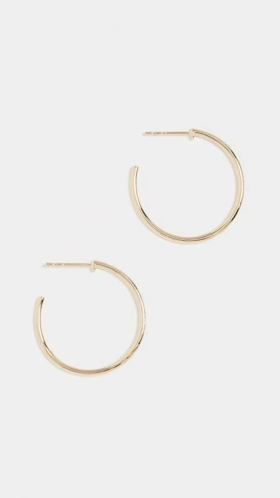EF Collection 14K Gold Half Diamond Hoop Earrings for Women