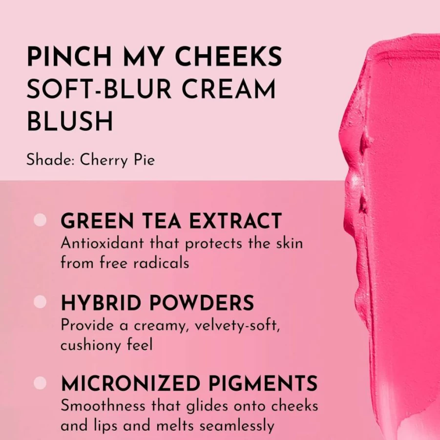 Lawless Pinch My Cheeks Soft-Blur Cream Blush - Duchess, Natural Ingredients, Skin-Protecting, Cloudy Finish, 0.18 Oz