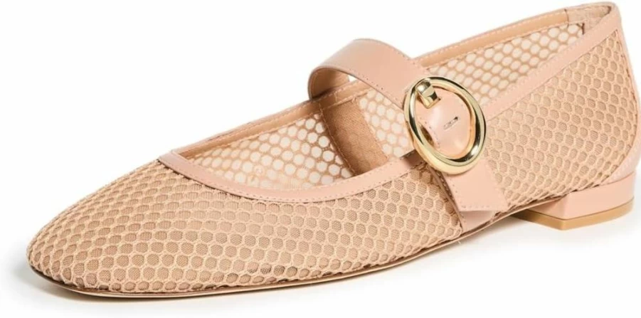 Stuart Weitzman Women's Arabella Mary Jane Flats | Classic Comfortable Ballet Flat Shoes for Women