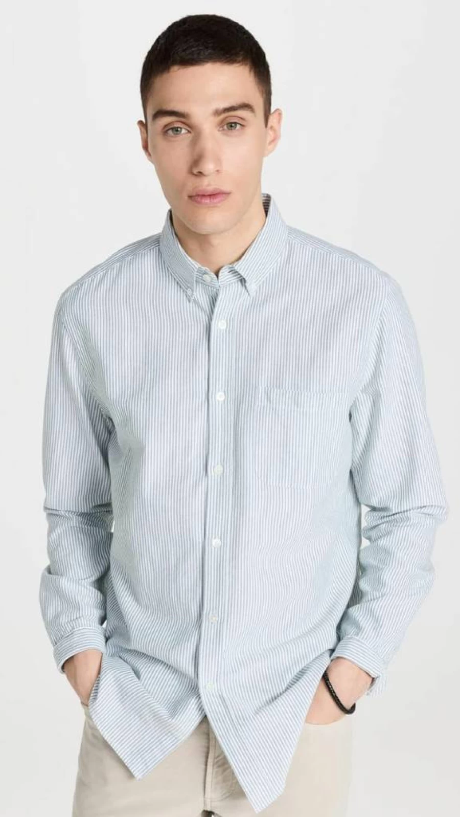 Portuguese Flannel Men's Belavista Striped Long Sleeve Shirt - Casual Comfort Fit Button Down