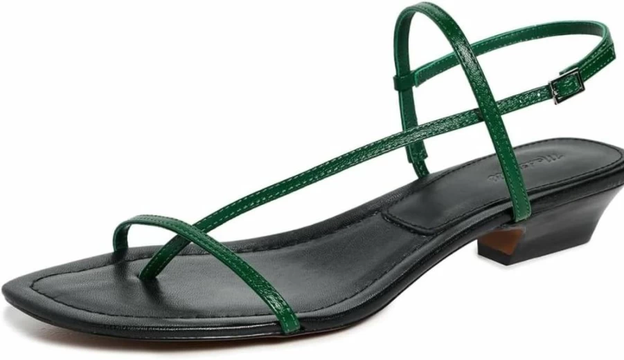 Madewell Women's Maycie Asymmetric T-Strap Sandals | Comfortable Summer Footwear | Casual Chic Design