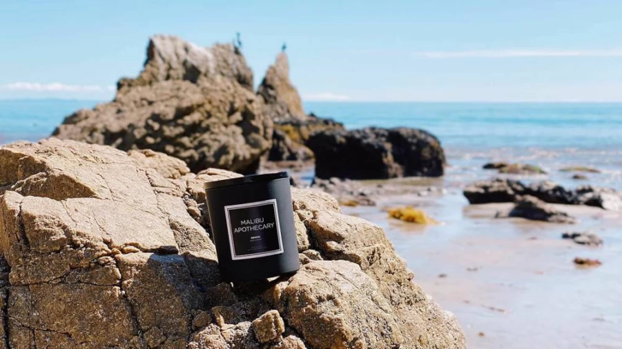 Malibu Apothecary Matte Black Scented Candle - Abaco Fragrance for Home Decor